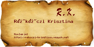 Rákóczi Krisztina névjegykártya